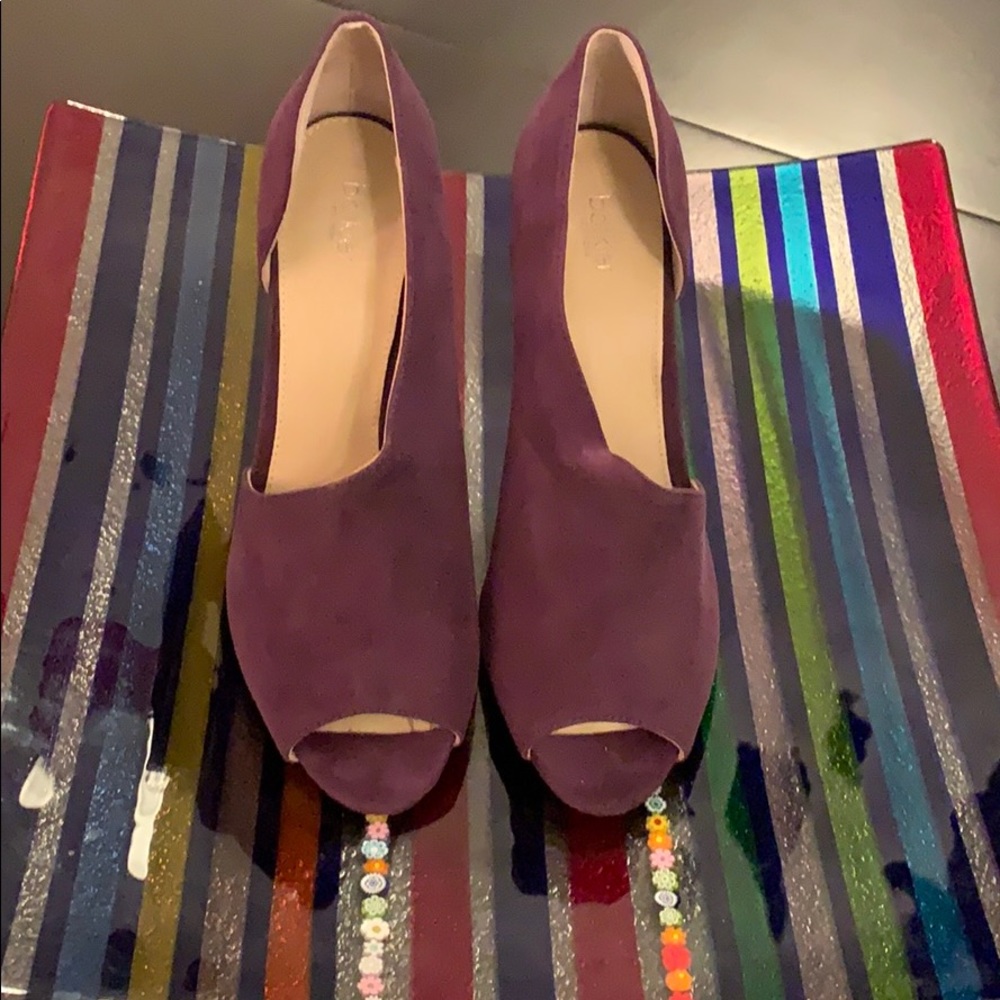 Botkier purple suede open booties